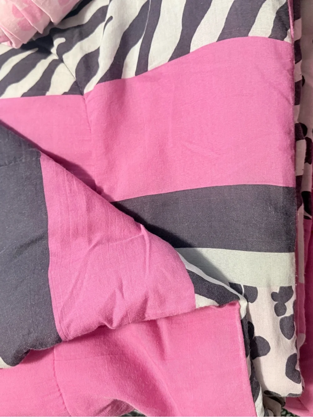 Safari Pink Animal Print Comforter Set - Twin Size